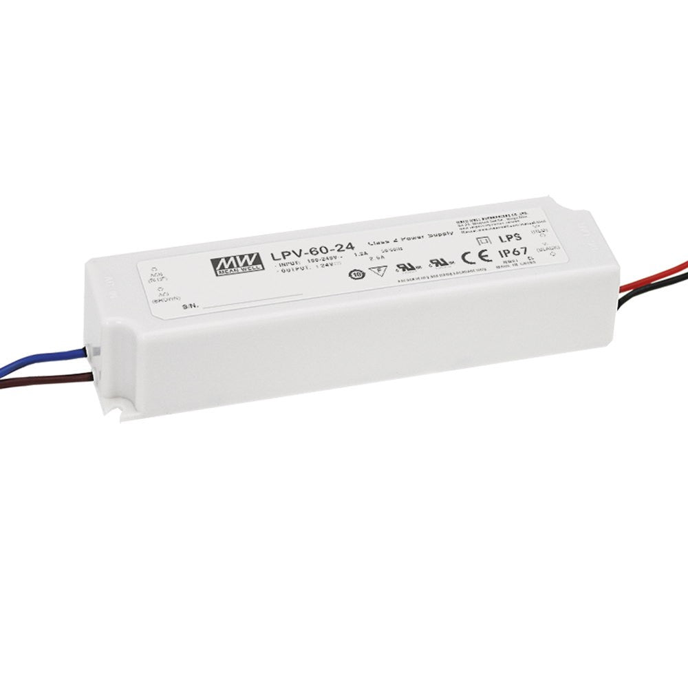 DRIVER MW LPV OUTPUT 24V 2,5A 60W INPUT AC90-264V DC127-370V IP67 16,2X4,2X3,2CM
