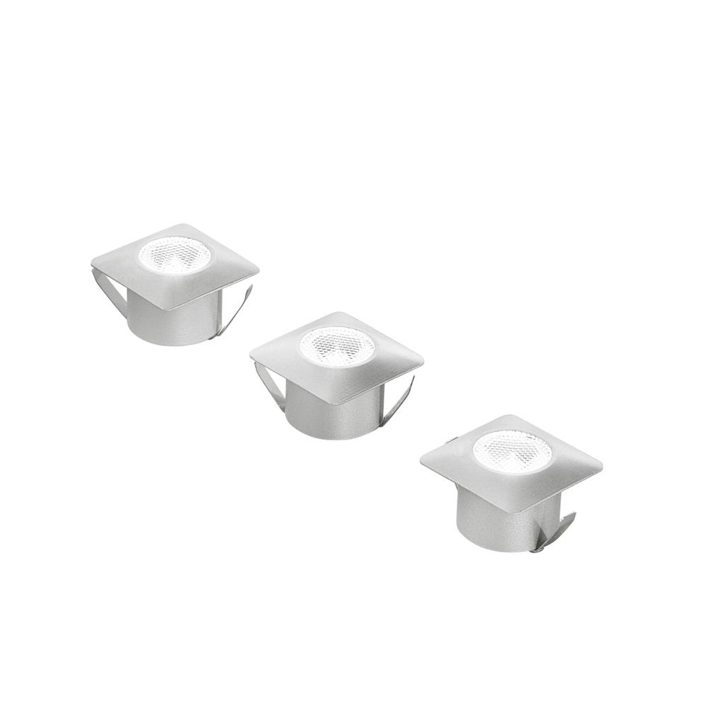 INCASSO LED ASSO SILVER QUADRATO 3X1W 300LM 4000K 3,2X3,2X2,2CM