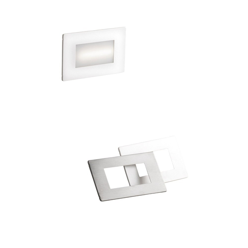 SEGNAPASSI LED A INCASSO BOLT BIANCO/NIKEL 5W 650LM(SA) 1.5W 180LM(SE) 5CCT IP65 3.7V 1500MAH LI-ON BATTERY 181X47X81MM