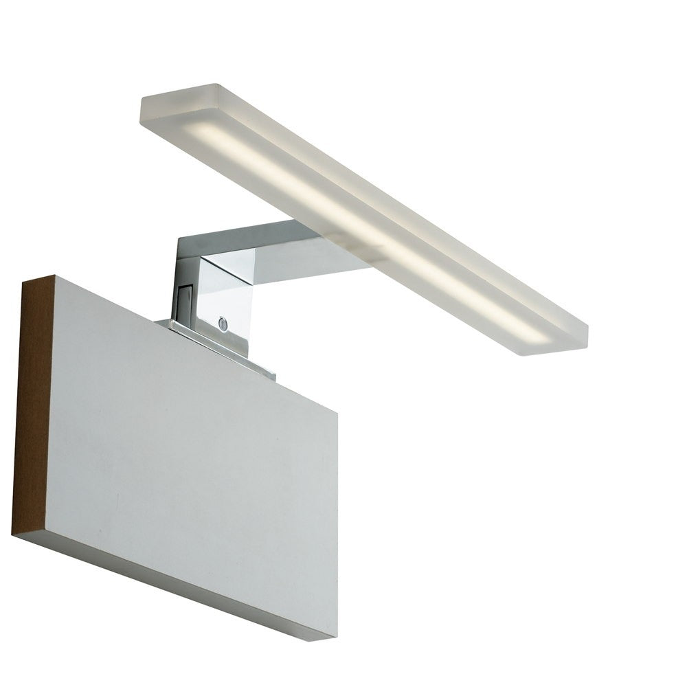 APPLIQUE LED AQA CROMO FISSAGGIO PARETE/SPECCHIO 8W 819LM 4000K IP44 30X10,8X4,8CM