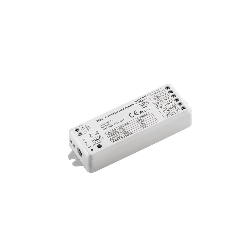 RICEVITORE BLUETOOTH E RF2,4G INPUT 15.5A 12-24V OUTPUT 5CH;3A/CH - 5X(36-72)W 11,4X3,8X2CM