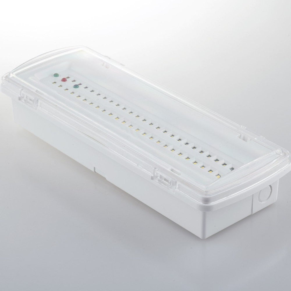 LAMPADA LED D'EMERGENZA HELP BIANCA 4W 400LM 4000K IP65 LUCE EMERGENZA 3H-400LM 27,05X10X5,4CM