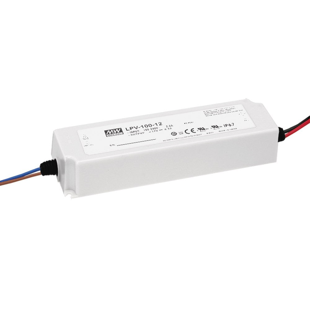 DRIVER MW LPV OUTPUT 24V 4,2A 100W INPUT AC90-264V DC127-370V IP67 19X5,2X3,7CM