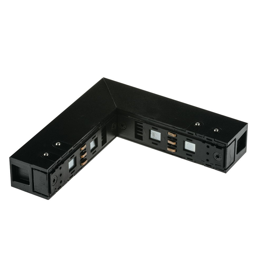CONNETTORE ANGOLARE VERTICALE CON CONNESSIONE ESTERNA 48V PER BINARIO DAVINCI 10,5X10,5X2,2CM