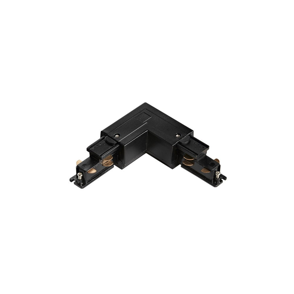 CONNESSIONE AD L DESTRA PER BINARIO TRIFASE RAIL NERO 11,16X4,2X3,44CM