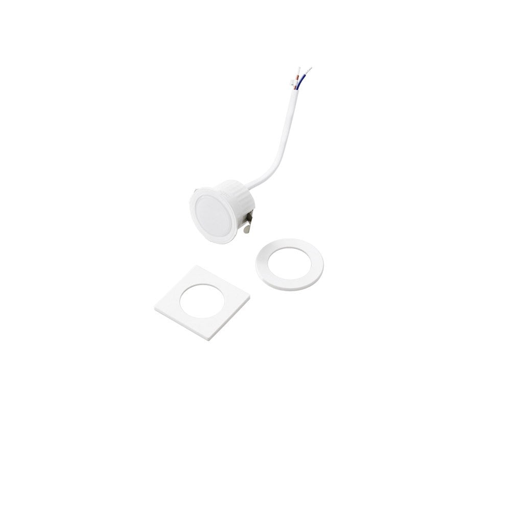 INCASSO LED DAMA BIANCO 3W 340LM 3000K GHIERA QUADRATA E TONDA 4,4X4,4X2,8CM