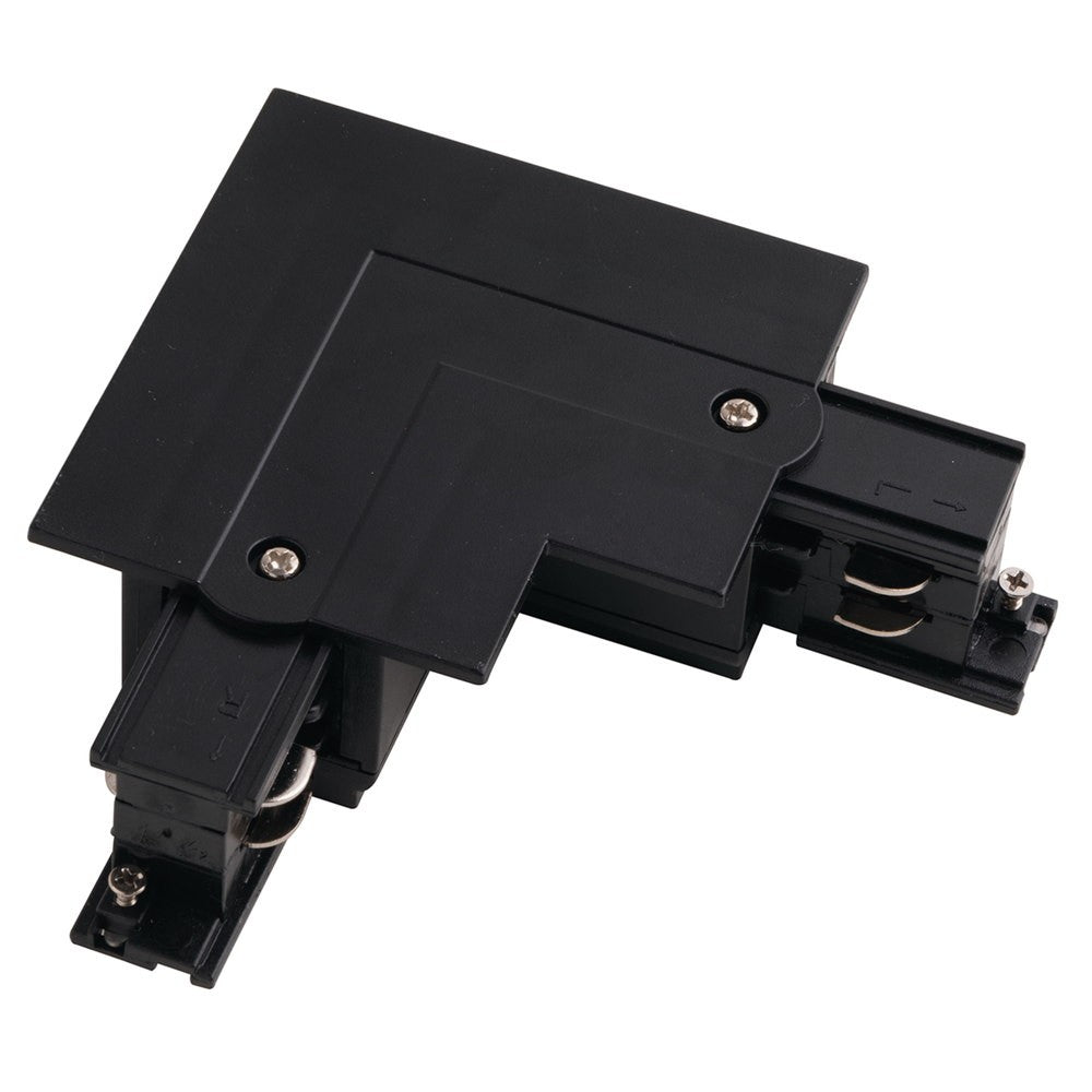 CONNESSIONE ANGOLARE SINISTRA NEROA PER BINARIO TRIFASE INCASSO 11X11X3,2CM