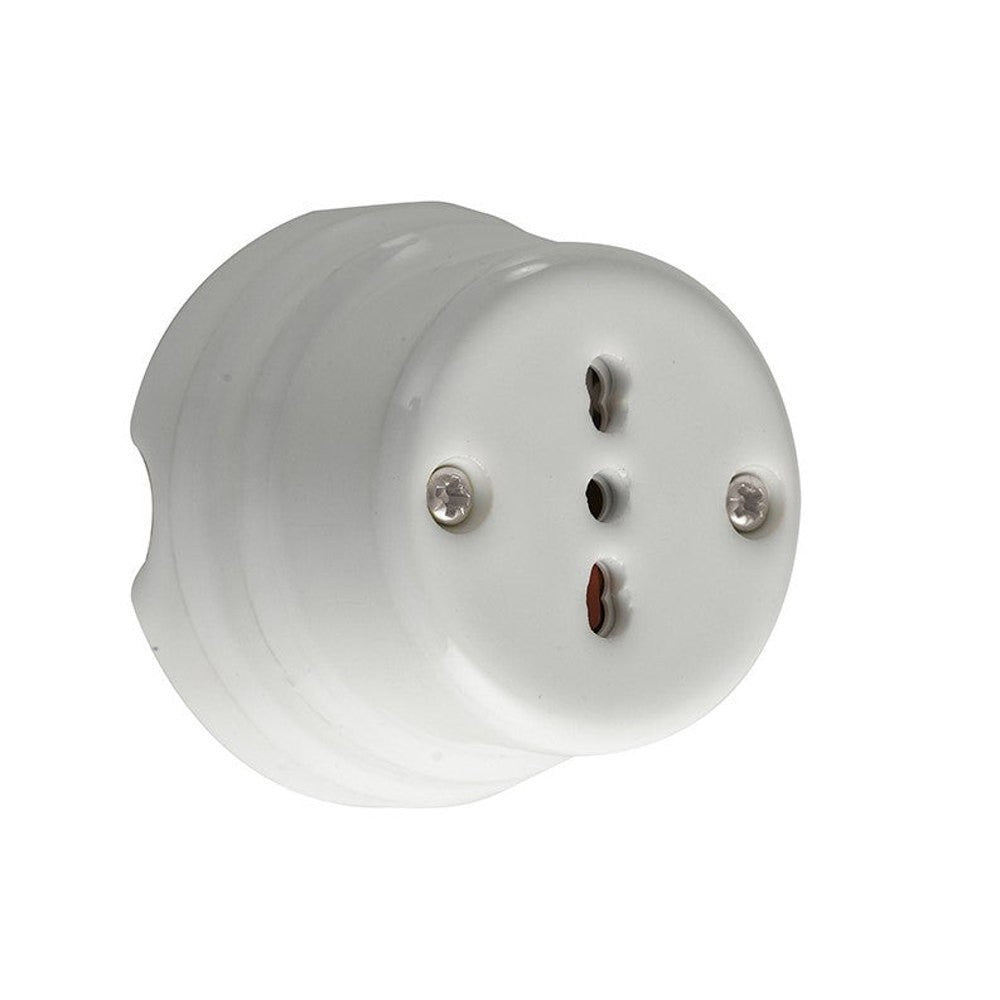 PRESA ELETTRICA CLAY BIPOLARE BIANCA 10/16A AC230V 50Hz 6,5X3,7CM