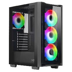 NOUA SMASH S101-4 FAN - CASE MID TOWER - DOPPIO VETRO TEMP. - 4 VENTOLE PREINSTALLATE ARGB - DISSIPAZIONE A LIQUIDO