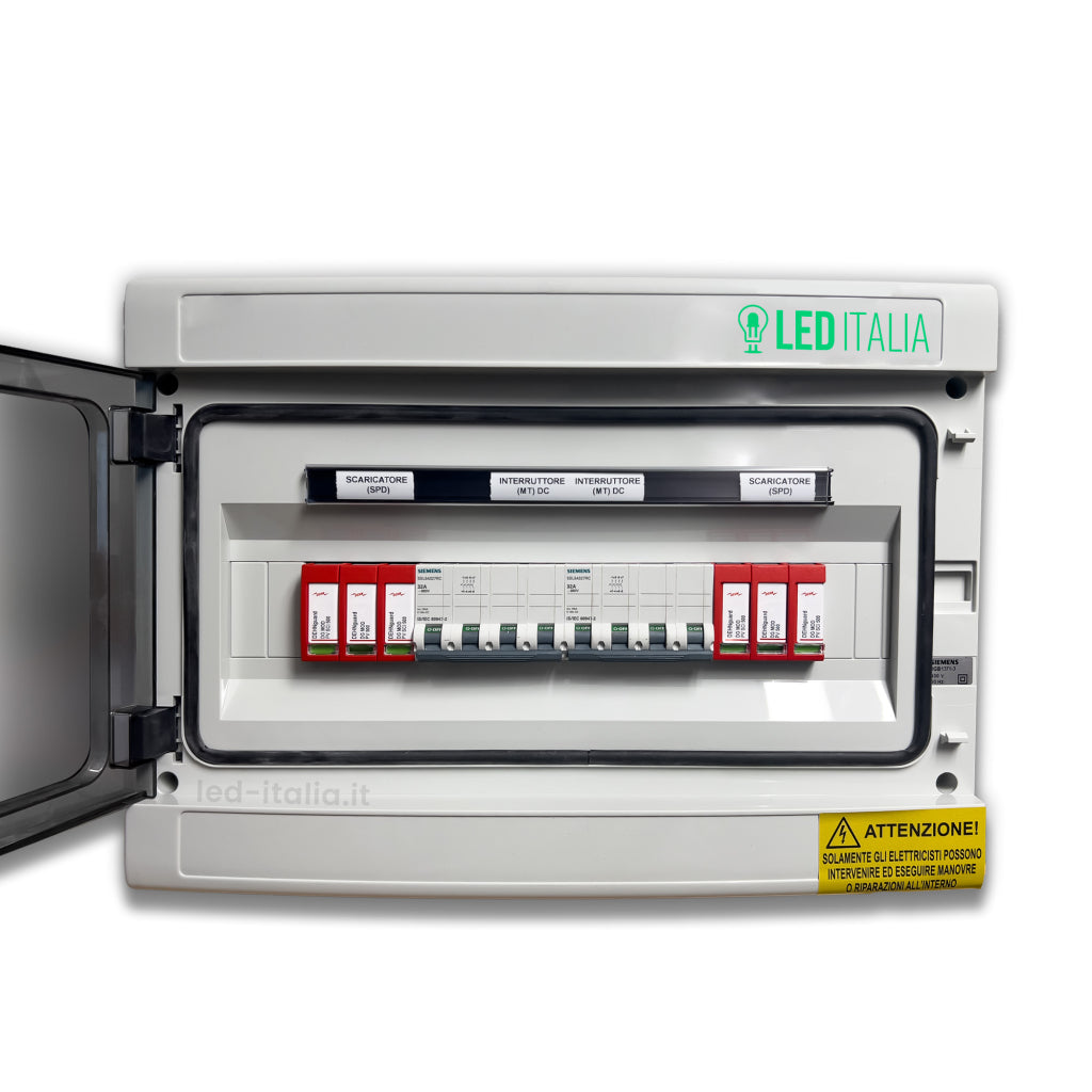 Quadro di Campo DC 2/2 MPPT 900VDC 14-20A 12 Moduli Magnetotermico + SPD EATON / DEHN IP65