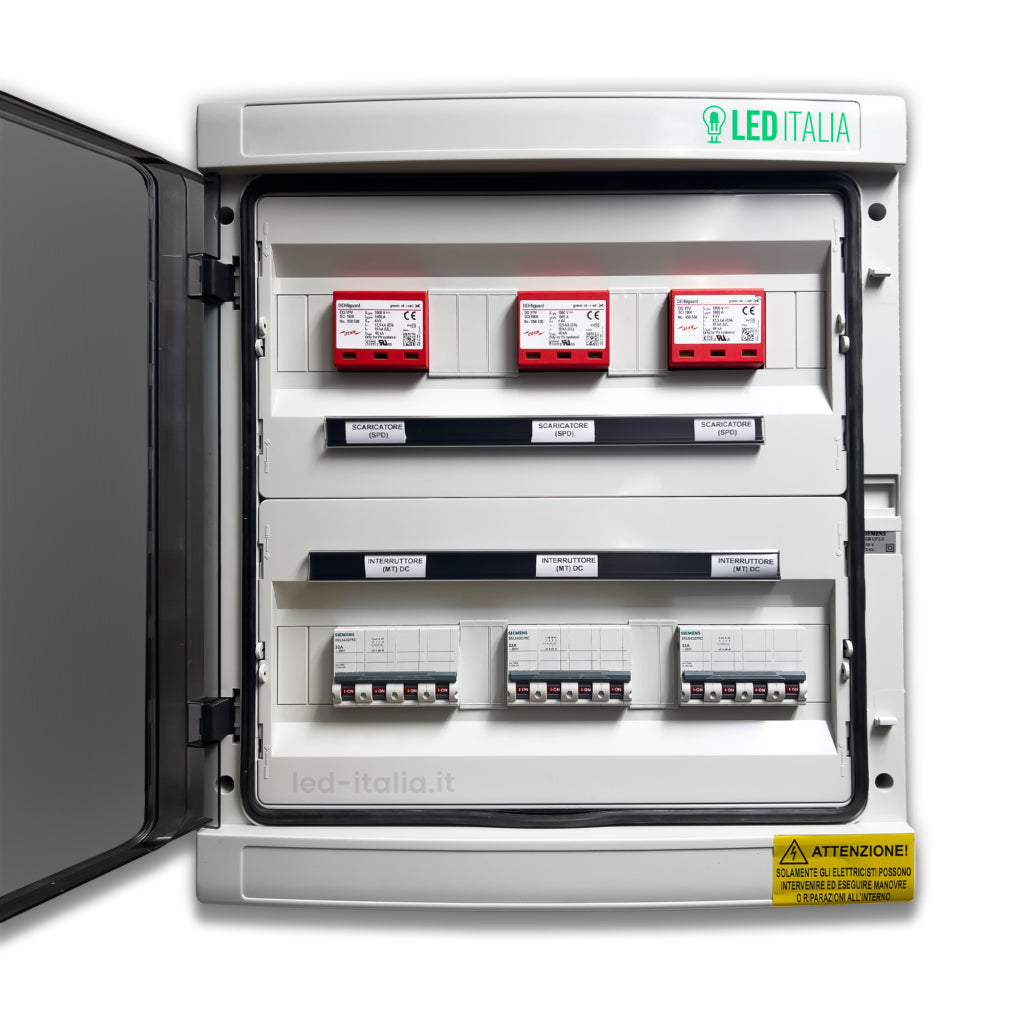 Quadro di Campo DC 3/3 MPPT 900VDC 14-20A 24 Moduli Magnetotermico + SPD EATON / DEHN IP65