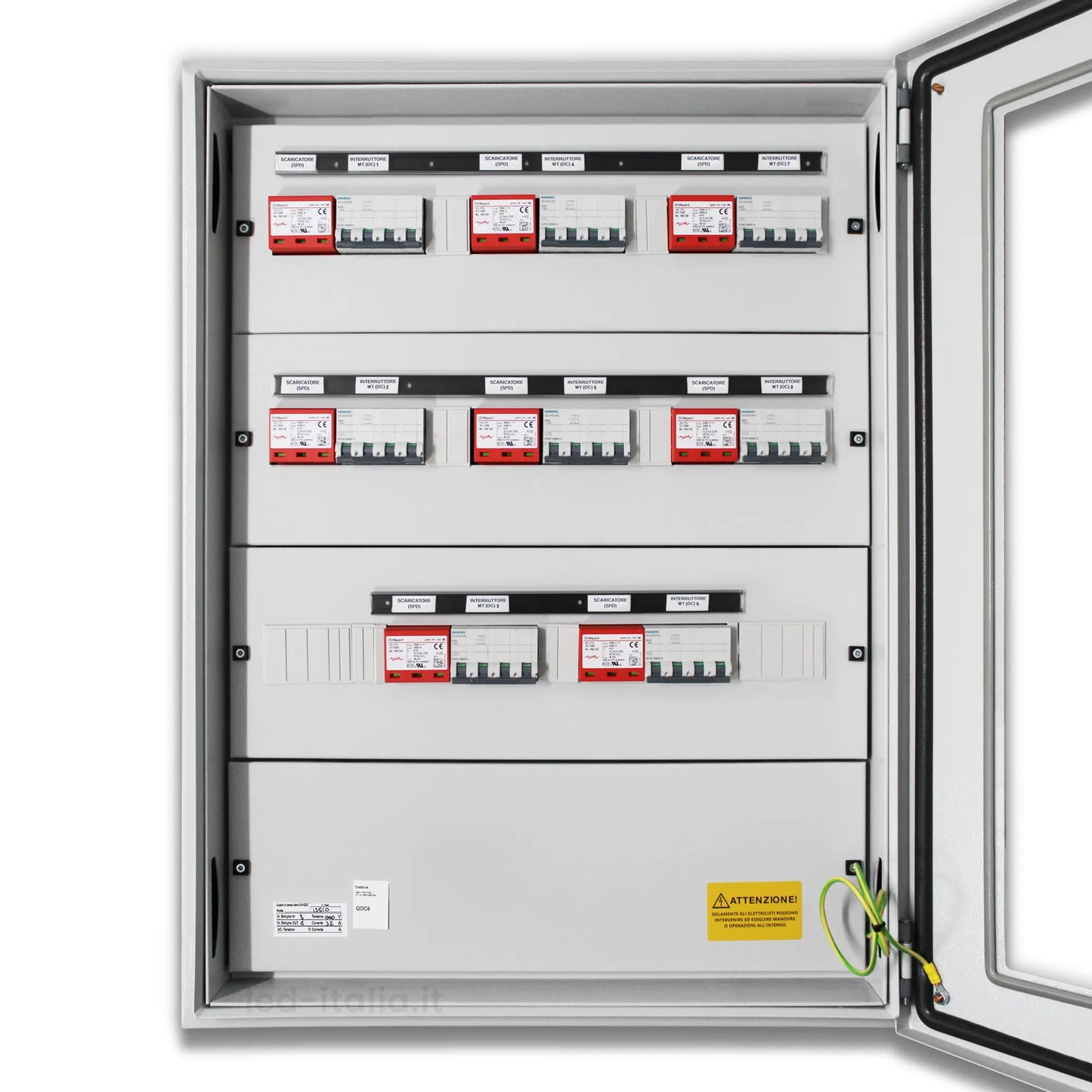 Quadro di Campo DC 8/8 MPPT 1000VDC 32A 78M 8x Magnetotermico + 8x SPD IP66