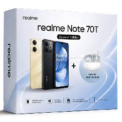 REALME NOTE 70T (OBSIDIAN BLACK) - SMARTPHONE 6.74"" - RAM 4GB - STORAGE 128GB + REALME TECHLIFE BUDS