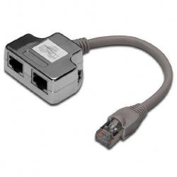 SDOPPIATORE SCHERMATO STP PER CAT. 5E PER 2 LINEE RJ45 (DN-93904) - DIGITUS