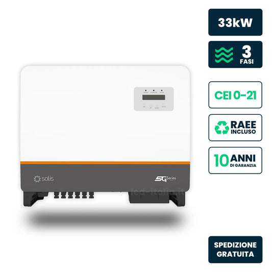 Inverter Fotovoltaico di Stringa Trifase Solis 33kW 3 MPPT CEI 0-21 IP66