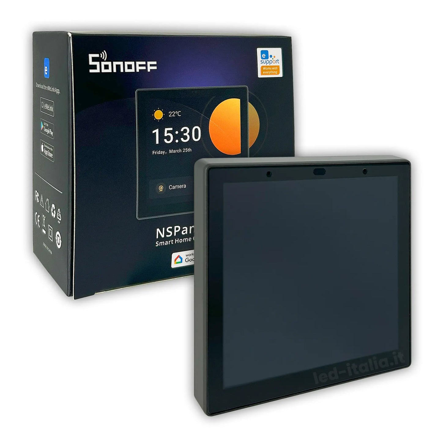 Pannello di Controllo Smart Home WiFi con Schermo Touch LCD e HUB ZigBee integrato 86x86x39mm