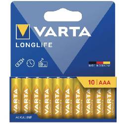 VARTA LONGLIFE - BLISTER 10 BATTERIE MINISTILO AAA