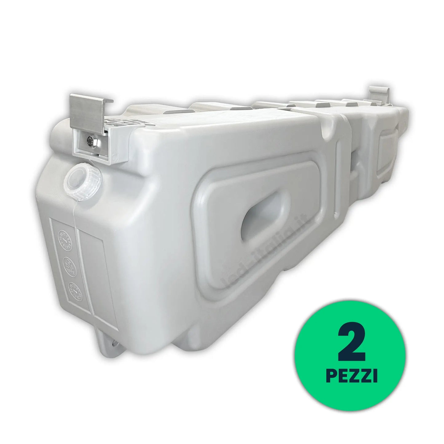 Zavorra HDPE 12° Riempibile ad Acqua/Sabbia per Pannelli 30mm Tetti Piani 60kg 2 Pz