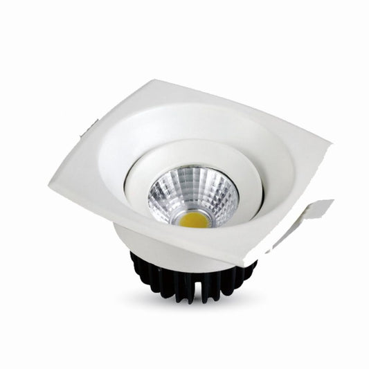 8W LED Downlight COB Square - White Body 3000K