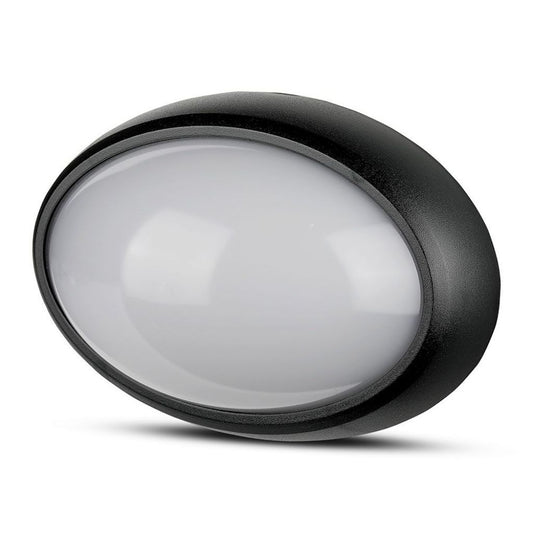 12W LED Full Oval Ceiling Lamp Black Body IP66 6000K