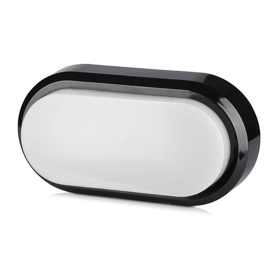 8W Rectangle Oval Dome Light Black Body 6400K IP66