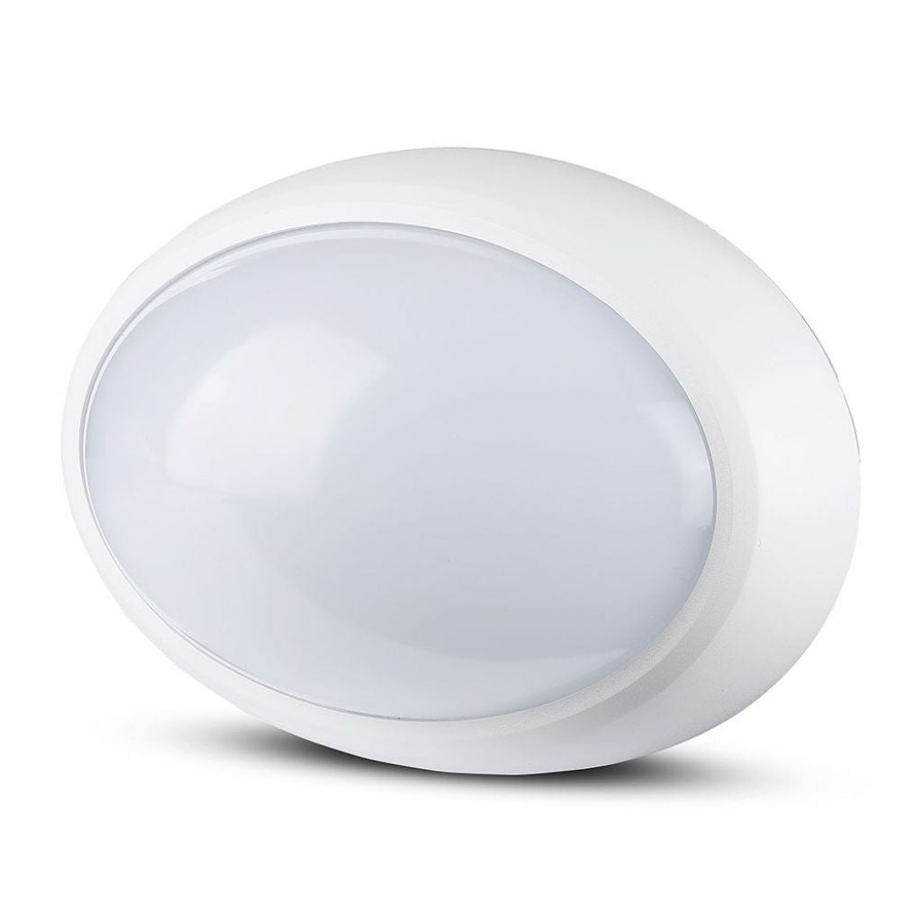 12W LED Full Oval Ceiling Lamp White Body IP65 3000K