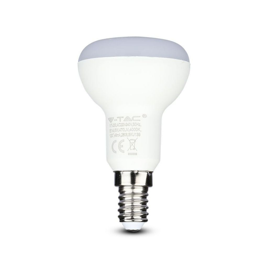 LED Bulb - Samsung Chip 6W E14 R50 Plastic 6400K