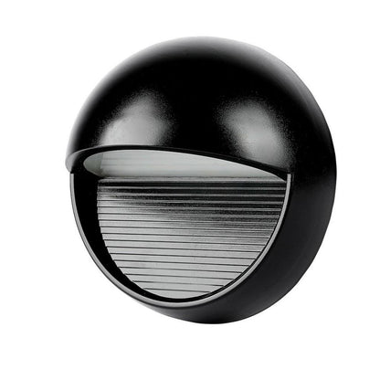 3W LED Step Light Black Body Round IP65 3000K