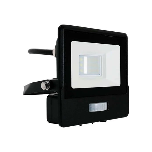 10W LED PIR Sensor Floodlight SAMSUNG CHIP Black Body 3000K 1M Cable