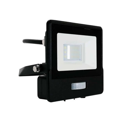 10W LED PIR Sensor Floodlight SAMSUNG CHIP Black Body 4000K 1M Cable