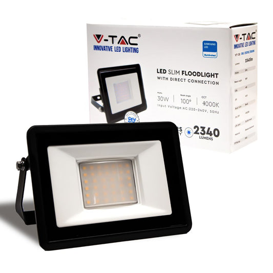 30W LED Floodlight SAMSUNG CHIP Black Body 4000K
