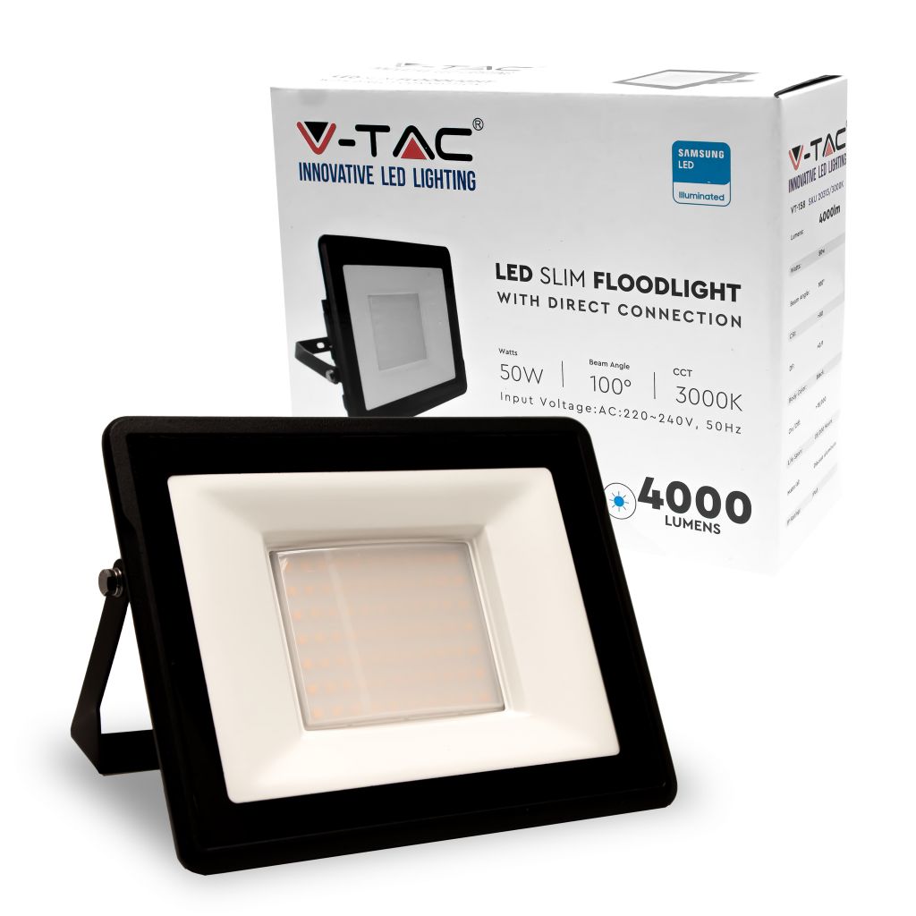 50W LED Floodlight SAMSUNG CHIP Black Body 3000K