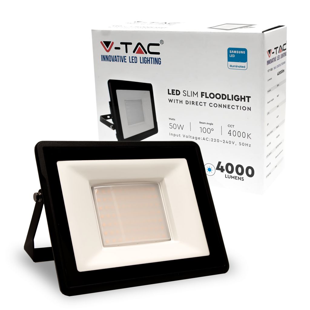 50W LED Floodlight SAMSUNG CHIP Black Body 4000K