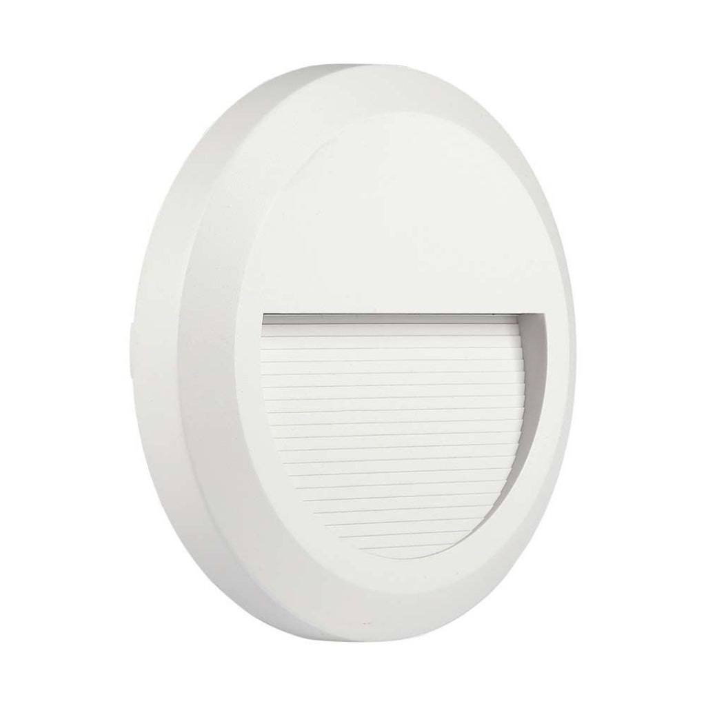 2W Led Step Light 3000K White Body Round