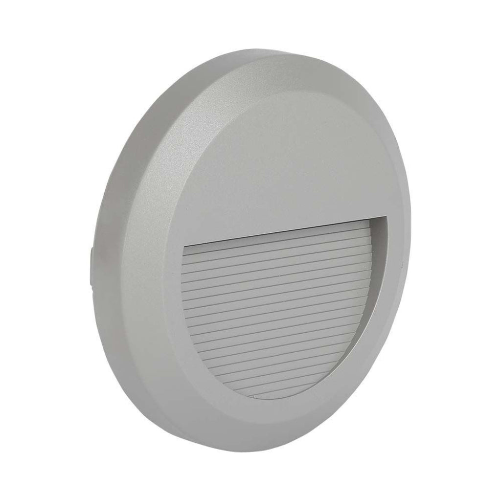 2W LED Step Light Grey Body Round 3000K