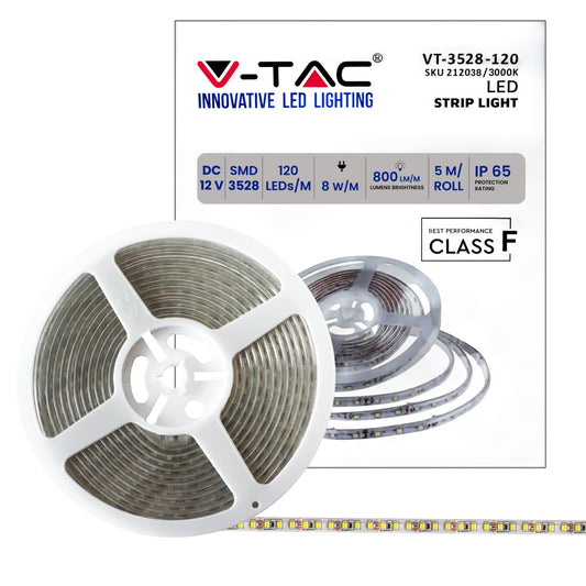 LED Strip SMD3528 - 120 LEDs 3000K IP65
