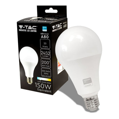 LED Bulb - SAMSUNG CHIP 20W E27 A80 Plastic 6500K