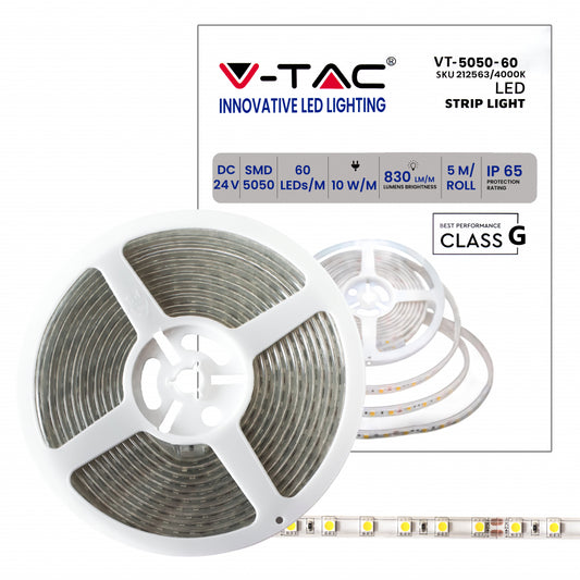 LED Strip 5050 60 Led 24V IP65 4000K