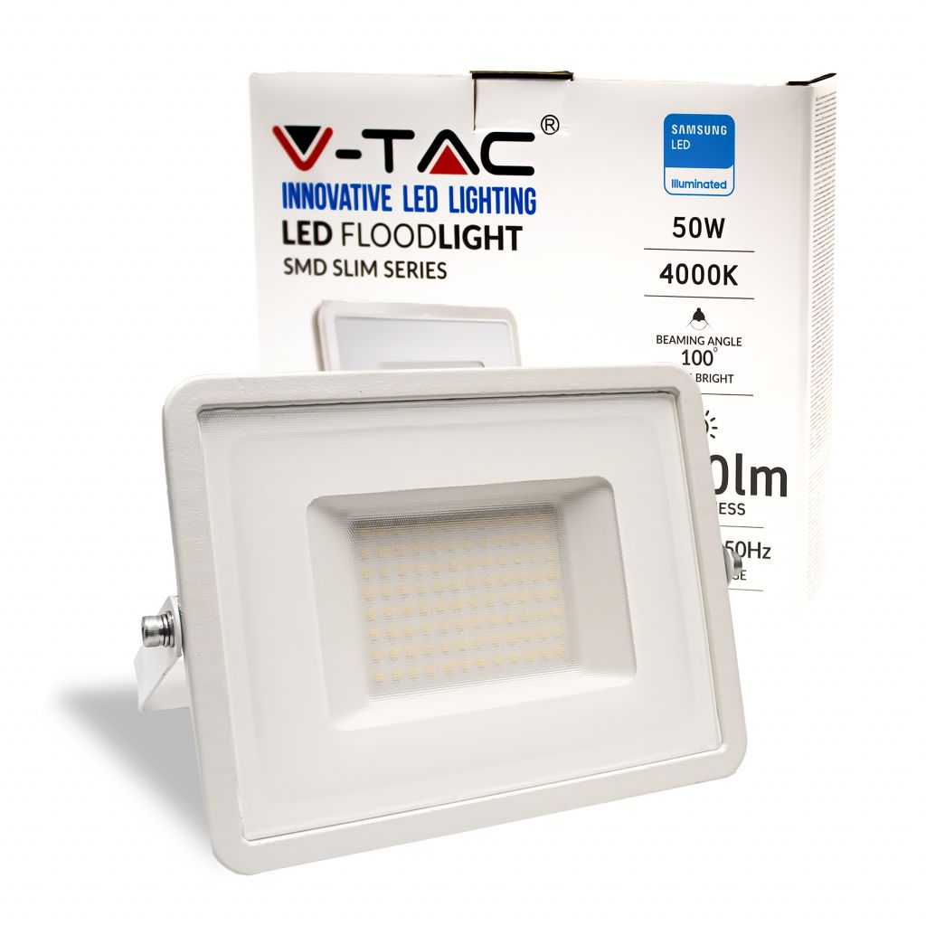 50W SMD FLOODLIGHT WITH SAMSUNG CHIP 4000K WHITE BODY