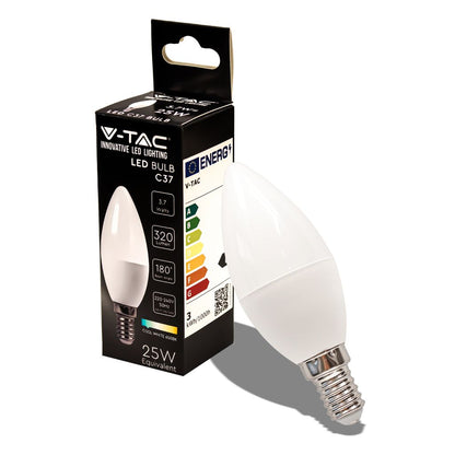 LED Bulb - 3.7W C37 E14 Candle 6500K