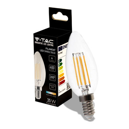 4W Led Candle Filament Bulb 3000K E14