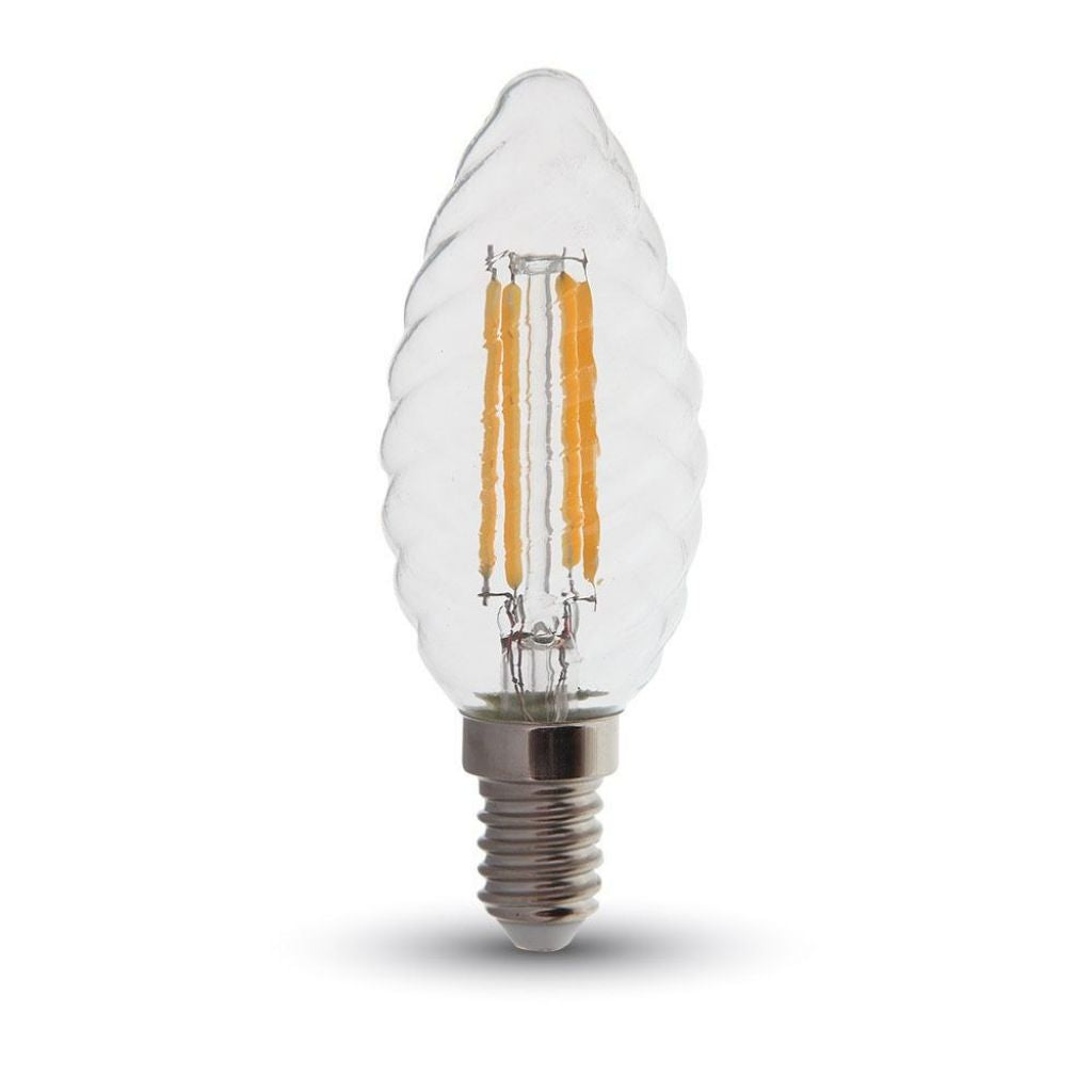 4W Led Twisted Candle Filament Bulb 3000K E14 Dimmable
