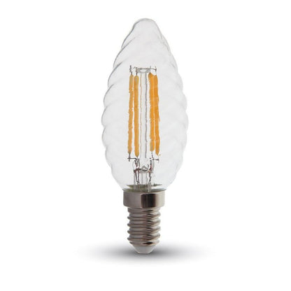 4W Led Twisted Candle Filament Bulb 3000K E14 Dimmable