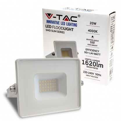 20W LED Floodlight SMD G2 E-Series White Body 4000K