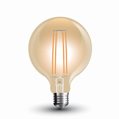 7W G95 Led Filament Bulb Amber Glass 2200K E27