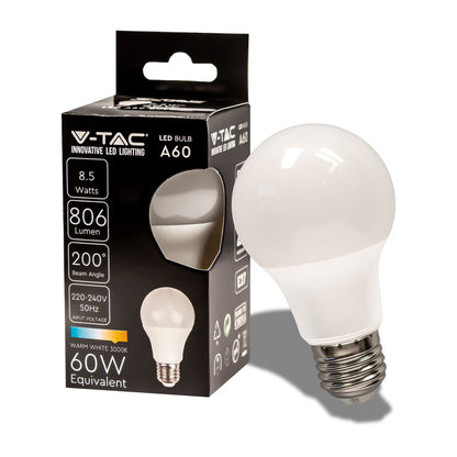 LED Bulb - 8.5W E27 A60 Thermoplastic 3000K