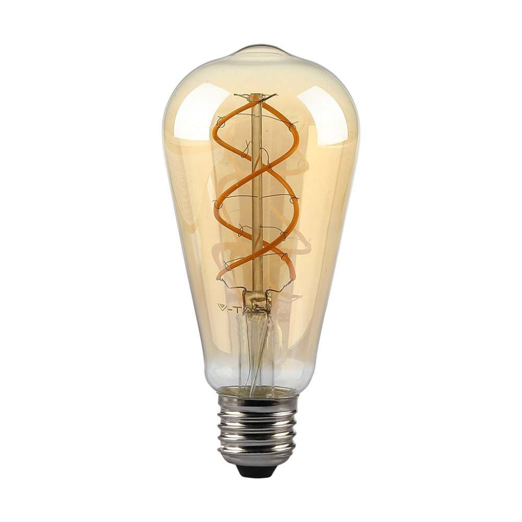 5W St64 Filament Bulb 1800K Amber Glass Dimmable