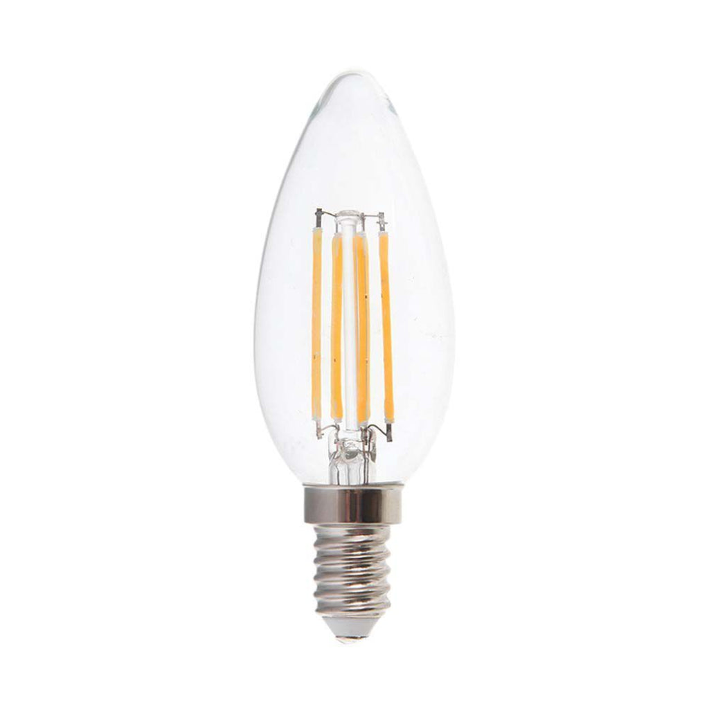 6W Candle Filament Bulb-Clear Cover 3000K E14