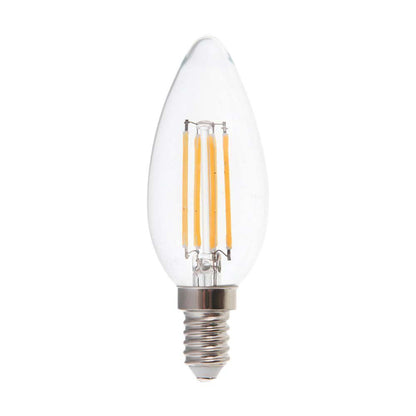 6W Candle Filament Bulb-Clear Cover 6500K E14