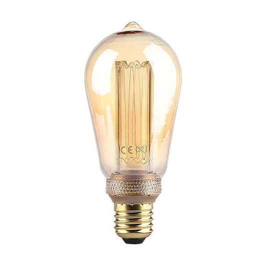 4W St64 Led Art Filament Bulb-Amber Glass 1800K E27